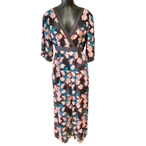 NEW Anthropologie x Blank London Floral Print Jumpsuit Size Small Petite - Picture 1 of 9